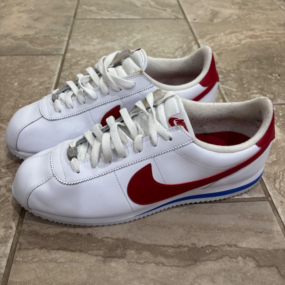 Nike Classic Cortez Leather Forrest Gump White Red Blue 882254-164 Mens 13